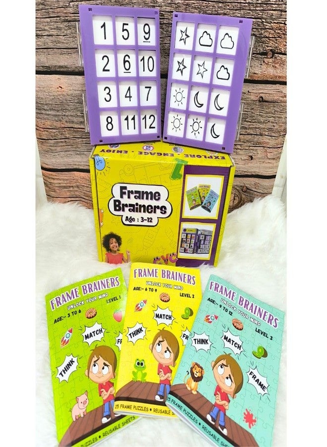 EDUSTAR Frame Brainers | Interactive Brain Coordination Kids Game for 3+ | Develops Phonics, Grammar, Math, Science & Critical Thinking Skills | Progressive Learning with 3 Levels & Match Frame - Image 2